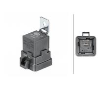 HELLA 4RD 007 794-301 Relay, main current - 12V - 5-pin connector - Changeover Contact - Colour: Black - with holder