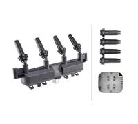 HELLA 5DA 193 175-441 Ignition Coil - 12V - 4-pin connector - Block Ignition Coil - Bolted