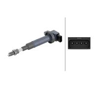 HELLA 5DA 193 175-931 Ignition Coil - 12V - 4-pin connector - Flush-Fitting Pencil Ignition Coils - Bolted