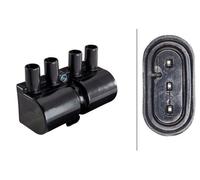 HELLA Ignition Coil - 12V - 3-pin connector - Bolted - 5DA358057-031