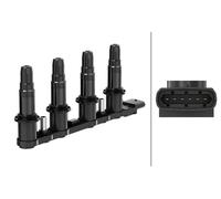 HELLA 5DA 193 175-331 Ignition Coil - 12V - 6-pin connector - Bolted