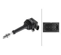 HELLA 5DA 358 000-071 Ignition Coil - 12V - 4-pin connector - Bolted
