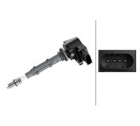 HELLA 5DA 358 000-671 Ignition Coil - 12V - 4-pin connector - Bolted