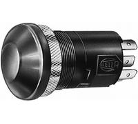 HELLA 6EF 003 916-061 Switch - Push control - 12V - Number of connectors: 4 - Bolted - Manual - Halogen - Bore Ø: 30.5mm - Sheet Strength: 10mm - Switch Lighting: Green - with bulb