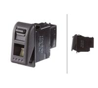 HELLA 6EH 007 832-041 Switch - Flip Switch Control - Equipment Vart.: I-0 - Number of connectors: 4 - Clipped - with comfort function/Safety Switch
