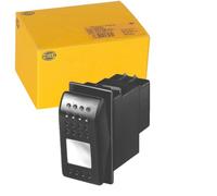 HELLA 6EH 007 832-041 Switch - Flip Switch Control - Equipment Vart.: I-0 - Number of connectors: 4 - Clipped - with comfort function/Safety Switch