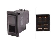 HELLA 6GM 004 570-231 Switch - Flip Switch Control - Equipment Vart.: I->0<-II - Number of connectors: 6 - without comfort function