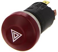HELLA 6HF 003 916-011 Hazard Light Switch - Push control - 12V - Fitting - Halogen - Switch Lighting: Red - with bulb