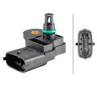 HELLA 6PP 358 152-321 Sensor, boost pressure - 4-pin connector - Bolted