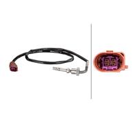HELLA 6PT 010 376-111 Sensor, exhaust gas temperature - 2-pin connector - Bolted - Cable: 595mm