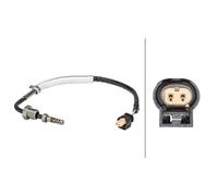 HELLA 6PT 358 181-061 Sensor, exhaust gas temperature - 2-pin connector - Bolted - Cable: 230mm