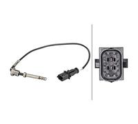 HELLA 6PT 358 181-201 Sensor, exhaust gas temperature - 2-pin connector - Bolted - Cable: 345mm