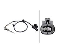 Hella Exhaust Gas Temperature Sensor 6PT 358 226-171, 2-pin, Bolted, 496 mm Cable