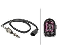 HELLA 6PT 358 181-141 Sensor, exhaust gas temperature - 2-pin connector - Bolted - Cable: 475mm
