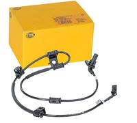 HELLA 6PU 012 679-691 Sensor, wheel speed - 12V - 2-pin connector - Front Axle Left - Cable: 970mm - with holder