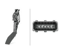 HELLA 6PV 009 765-741 Sensor, accelerator pedal position - for left-hand drive vehicles - 6-pin connector - 6-Speed Manual Transmission