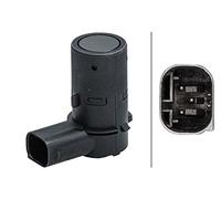HELLA 6PX 358 141-681 Sensor, parking distance control - angled - 3-pin connector - Plugged - Paintable