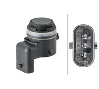 HELLA 6PX 358 141-781 Sensor, parking distance control - 3-pin connector - Plugged - Over-paintable - with fastening ring