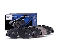 HELLA 8DB 355 042-701 Brake pad set - prepared for wear warning indicator - T2939 - for e.g. TESLA