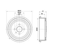 HELLA 8DT 355 303-451 Brake drum