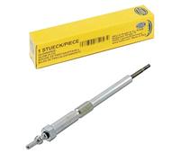 HELLA 8EG 008 498-691 Glow Plug | 12mm Spanner, Performance-Optimised, Round Plug, Silver, AUF-AUF-AN Operation, Metal Housing