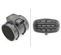 HELLA 8ET 009 142-031 Air Mass Sensor - 4-pin connector - Pipe-neck
