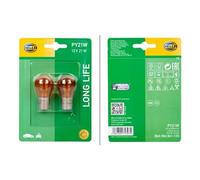 HELLA Halogen-Bulb - PY21W - Long Life - 12V - 21W - Quantity: 2 8GA006841-133