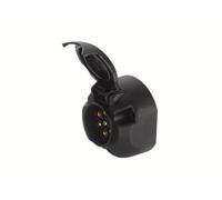 HELLA 8JB 001 943-001 Socket - 12V - 7-pin connector - Plug: Screw Contact - Tin Bronze - Synthetic Material Housing - Black - DIN / ISO: 1724 - Box