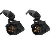 Hella 8JB 001 944-011 Socket - 24V - 4-pin connector - Plug: Screw Contact - Black (Pack of 2)