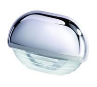HELLA 958126001 8560 Series' Easy Fit Multivolt White 12-24V DC LED Step Light with Clear Lens and Chrome Plated Plastic Cap, 1 Pack