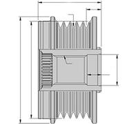 HELLA 9XU 358 038-751 Alternator Freewheel Clutch - Thread Size: M16x1,5 - Number of grooves: 8 - with cap