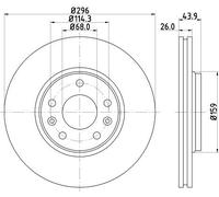 Hella Brake Disc Set Front 54956PRO For SAMSUNG SM5 OEM