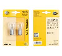 HELLA 8GD 004 772-123 Bulb - P21/4W - Standard - 12V - 4W - Socket Type: BAZ15d - Blister - Quantity: 2