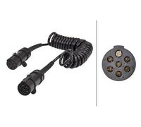 HELLA 8KA 004 797-041 Coiled Cable - 7-pin connector - N-Type - 24V