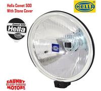 HELLA 1F4 005 750-101 Halogen-Spotlight - Comet 500 - 12V - Round - Reference number: 37.5 - Bolted - Patterned diffusing lens - Lens Colour: Crystal clear - left/right