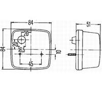 Hella Direction Indicator 2BA003014-011 Halogen 12/24V Amber Lens Right