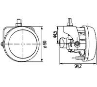 HELLA Fog Light Lamp Set Right O/S Left N/S Halogen FF H7 12V (1N0 009 295-801)