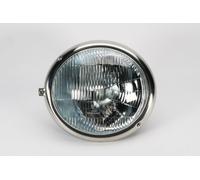 Hella Headlight 11" Clear Universal With Metal Rim Left Passenger Near Side LHD