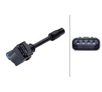 HELLA 5DA 358 168-091 Ignition Coil - 14V - 4-pin connector - Bolted