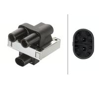 HELLA 5DA 193 175-341 Ignition Coil - 12V - 2-pin connector - Block Ignition Coil/Connector Type DIN - Bolted