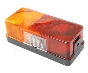 HELLA left rear light with license plate light, rectangular
