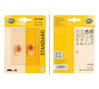 HELLA 8GP 003 594-543 Bulb - WY5W - Standard - 12V - 5W - Socket Type: W2,1x9,5d - Blister - Quantity: 2