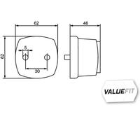 HELLA VALUEFIT 2PG 357 012-021 Position Light - Halogen - 12V - mounting/Screw Connection - Lens Colour: Crystal clear - LED colour: Yellow - Front - Quantity: 1