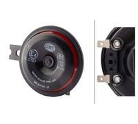 HELLA Signal Horn - STYLE HORN S90 - 12V - 111dB(A) - Frequency Range: 415Hz - High Tone - Electric - Housing Colour: Red/Black - Flat Plug-in Connector - Quantity: 1 - 3AL 922 000-951