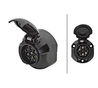 HELLA 8JB 005 949-031 Socket - 12V - 7/6-pin connector - Plastic - Housing Colour: Black - DIN / ISO: 1724