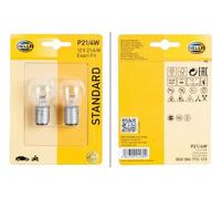 HELLA 8GD 004 772-123 Bulb - P21/4W - Standard - 12V - 4W - Socket Type: BAZ15d - Blister - Quantity: 2