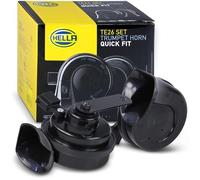 HELLA Trumpet Horn - OE-CONNECT HORN TE26 SET - 12V - 110dB(A) - Frequency range from: 400Hz - Frequency range to: 500Hz - High Tone/Low Tone - Electric - Quantity: 2 - 3FH 012 010-111