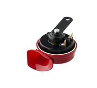 HELLA Trumpet Horn - STYLE HORN TE24 - 12V - 110dB(A) - Frequency Range: 400Hz - High Tone - Electric - Housing Colour: Red/Black - Flat Plug-in Connector - Quantity: 1 - 3FG 007 424-001
