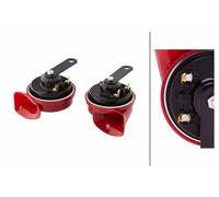 HELLA Trumpet Horn - STYLE HORN TE24 SET - 12V - 110dB(A) - Frequency range from: 400Hz - Frequency range to: 500Hz - Low Tone/High Tone - Electric - Flat Plug-in Connector - 3FH 007 424-811