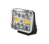HELLA Valuefit 1FJ 357 199-081 LED Headlight Blade Chrome RE 9 Inch 12 V / 24 V Rectangular Reference Number: 25 Crystal Clear Light Colour: White/Yellow Cable: 500 mm Front Side